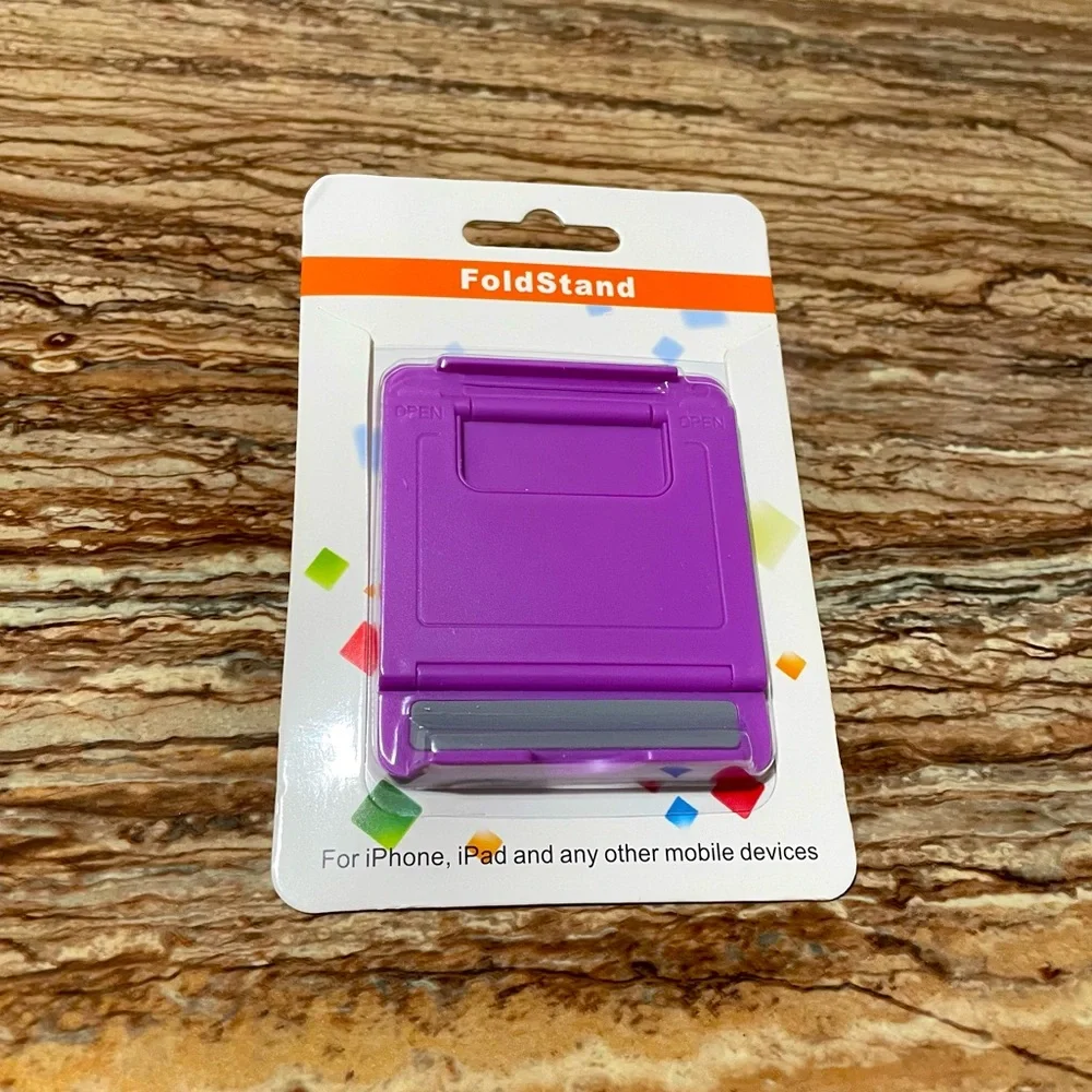 Purple Foldable Adjustable iPhone iPad Smartphone Universal Mobile Device Holder